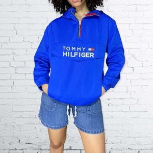 Tommy Hilfiger blue half zip windbreaker
